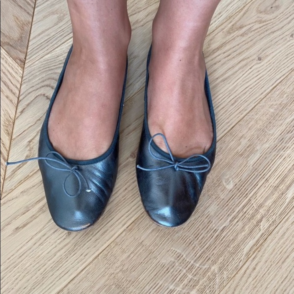 Golden Goose Black Leather Bow Ballet Flats